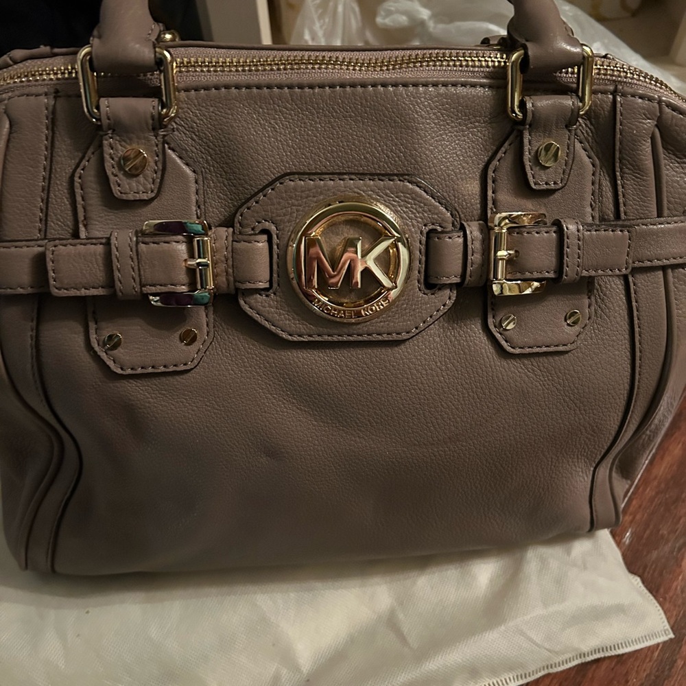 New Michael Kors Taupe Leather Bag